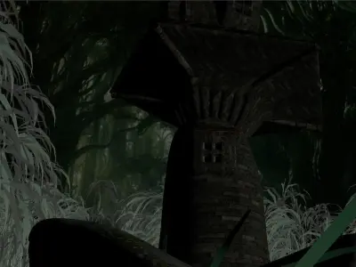 scary house in jungle Low-poly 3D model