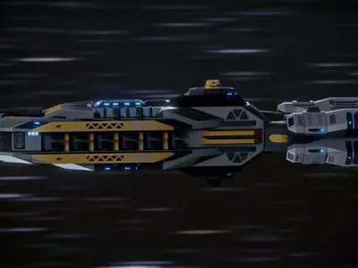 The Serpent Spaceship Low-poly 3D model Low-poly 3D model