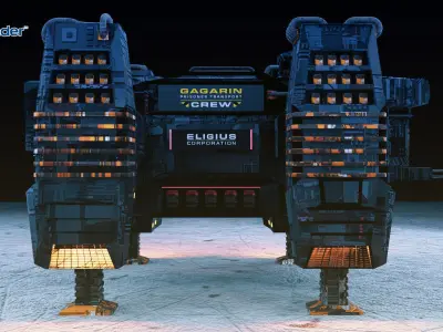 Sci-Fi Gagarin Eligius Prisoner Transport SpaceShip 3D model