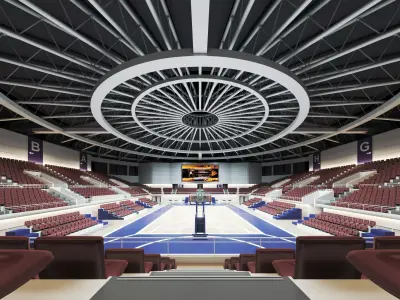  Basketball Arena Stadium 3D model Low-poly 3D model