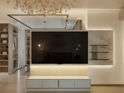 Luxurious Master Bedroom Suite Interior Scene  3D model