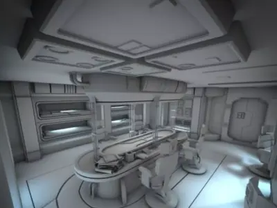 Futuristic Room 3D model purchase
