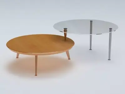 Round End Cocktail Table 3D model