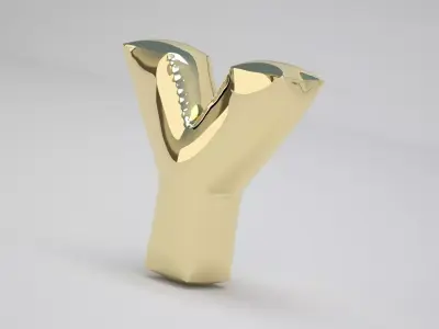 Y Balloon Gold 3D model