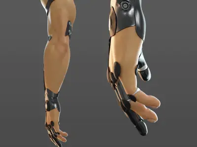 FPS hand anatomy mechanical 04 3D model