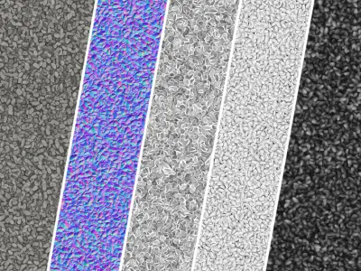 PBR Gravel 02 - 4k - PNG - Seamless - SBSAR Low-poly 3D model