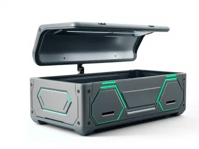 Futuristic Cylindrical Storage Trunk model pack Low-poly 3D model