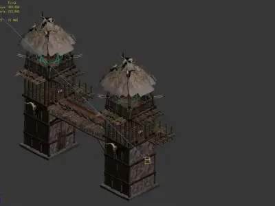 Game Desert - Architecture - Wall Gate 01 3D model