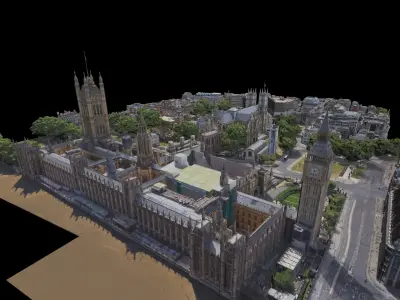Westminster Abbey and Big Ben 3D Scan 3D model