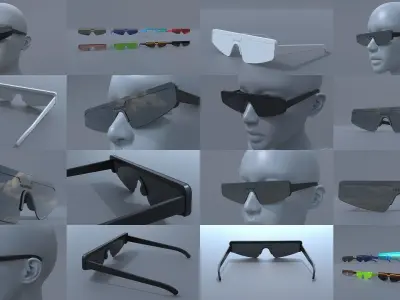 Sci fi glasses and helmet pack x17