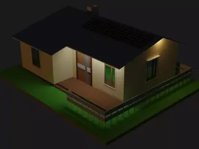 Very Simple Eco House - Low Poly  Free 3D model