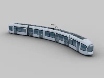 Tram Lyon Low-poly 3D model