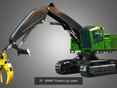 JD - 959MH Tracked Forest Machine 3  in 1 3D Model Pack
