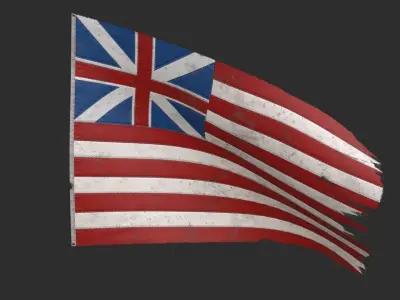 British East India Company Flag 1707-1801 Low-poly 3D model