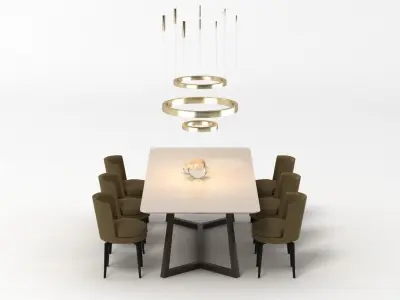 Flexform Dining Set 3D model