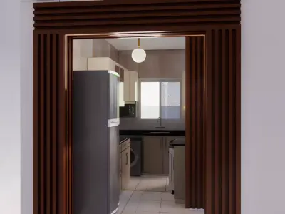 Modern Kitchen Sketchup-Enscape  Low-poly 3D model