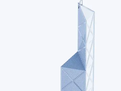 Bank Of China Tower HK Low-poly 3D model