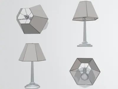 modern office lamp Low-poly 3D model