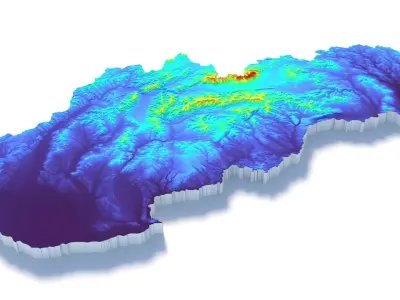 Slovakia Terrain Country 3D model