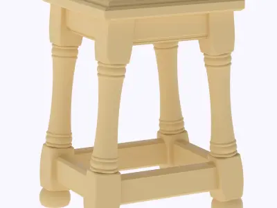miniature Oak Joint Stool 18th Century  3D print model