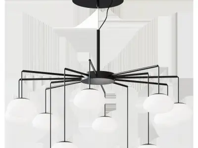  Kovacs Georges Web 25 Wide Integrated LED Chandelier  3D model
