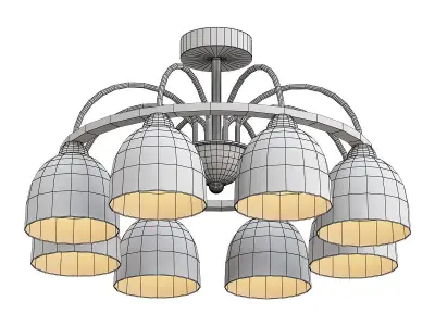 artee ceiling light fixture with six lamps 3D model