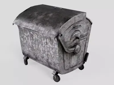European Trash Container Low-poly 3D model
