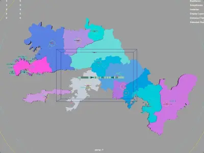Mugla  Aegean Region  Turkey map region geography political 3D model