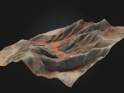 Canyon Terrain Rugged Landscape 3D model