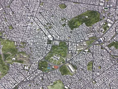 Athens - 3D City Model Low-poly 3D model