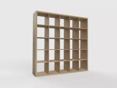 IKEA KALLAX Shelf Unit 5x5 Walnut Effect Light Grey 3D model