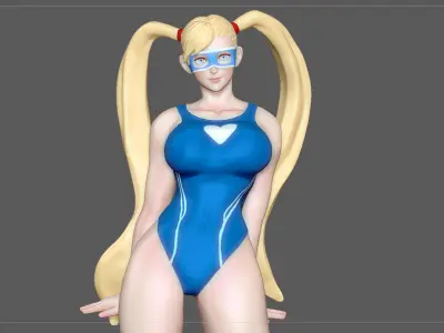 MIKA SWIMSUIT GIRL STREET FIGHTER GAME ANIME CHARACTER 3D print model