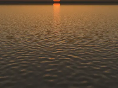 Sunset over ocean 3D model