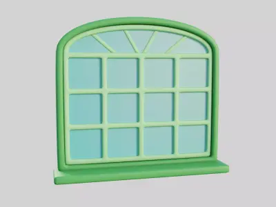 Cartoon Window 30a Low-poly 3D model