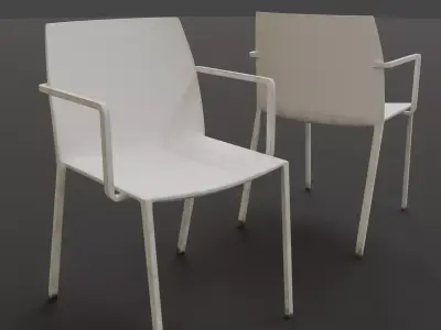 Stackable Plastic Chair Low-poly 3D model 3