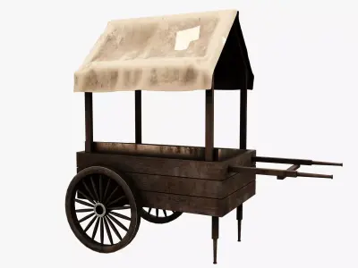 Market Stall Cotton Low-poly 3D model