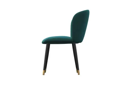 Chair teal velvet dining 3D model