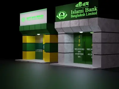 Bank Booth Free 3D model