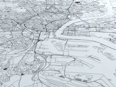 Antwerp Road Network and Streets 3D model