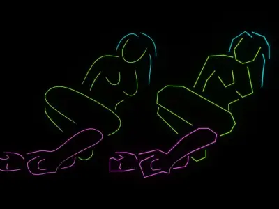 low poly and high poly smooth stripper sign club neon Free 3D model