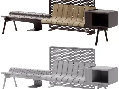 Ethimo Ace Long Bench by Patrick Norguet 3D model