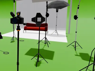 Photo Studio Lowpoly Low-poly 3D model