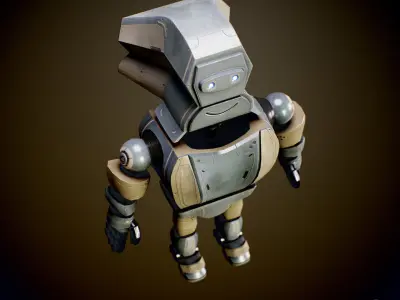 Robot Kid Low-poly 3D model
