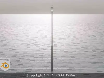 Street Light 6 F1 M1 K0 A1 4500mm Low-poly 3D model