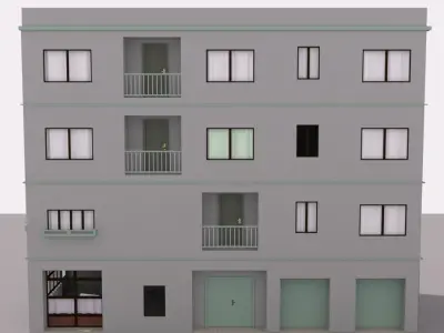 Tokio Apartment Building Low-poly 3D model