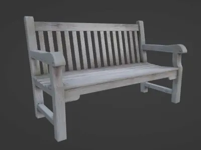 Park Bench Low-poly 3D model order