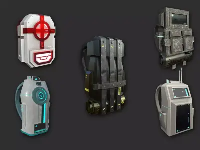 05 Sci-Fi Backpack Pack - Asset Character Design