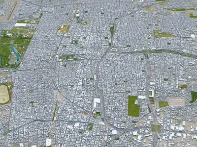Mendoza Argentina 32km Low-poly 3D model