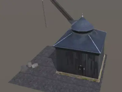 Wine loading old crane kran Oestrich Winkel 3d model Low-poly 3D model