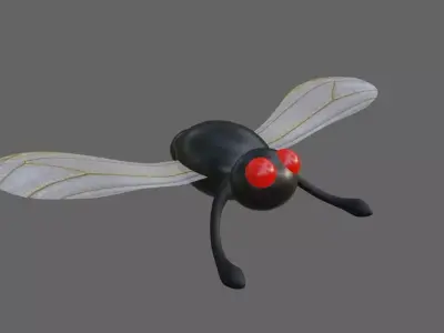 Alien Little Mosquito Low-poly 3D model